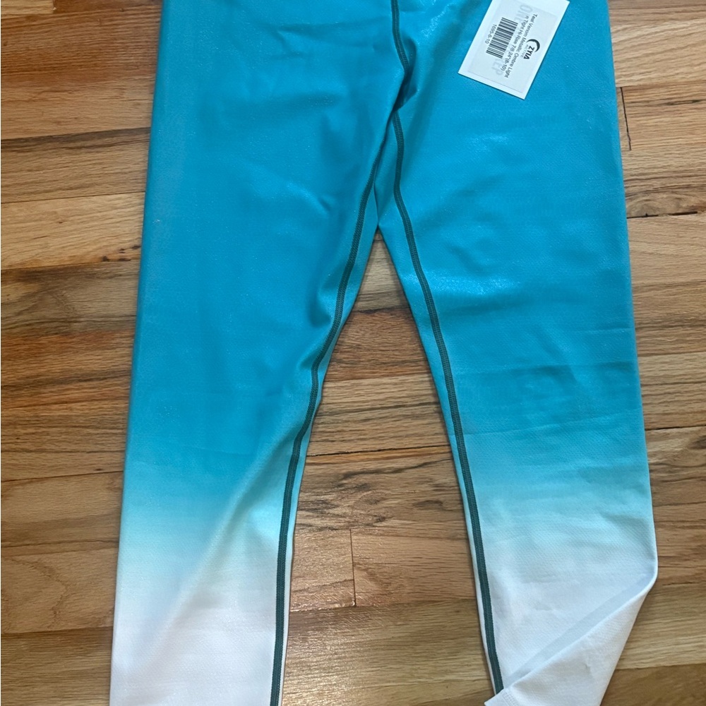 ZYIA Women's Blue and White Ombre Leggings